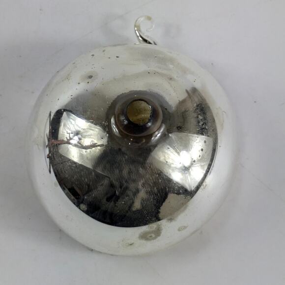 60s Diorama Christmas Ornament Celluloid Gnome Silver Mica Authentic Vtg Holiday - Picture 5 of 7